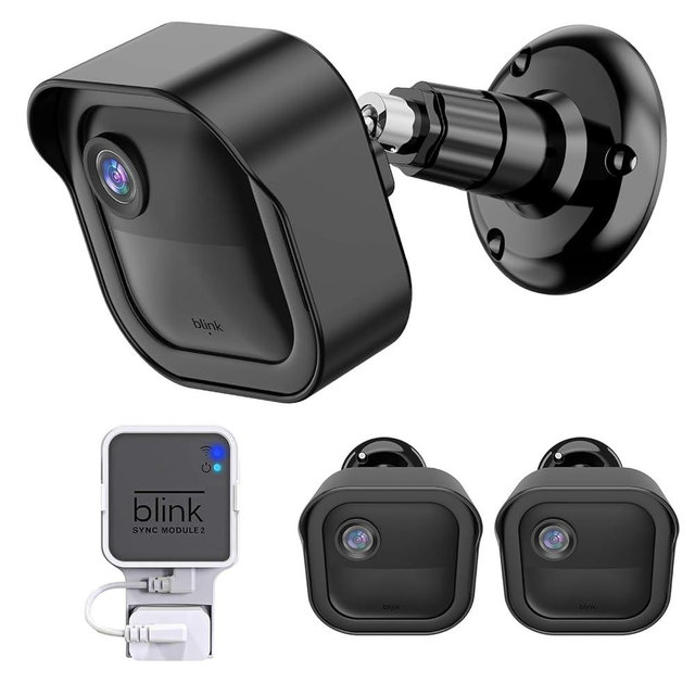 All-New Blink Outdoor Camera Wall Mount for Blink Outdoor 4 / 3rd Gen / Outdoor 2K+ Camera, Weatherproof Protective Cover and 360 Degree Adjustable Mount (Black, 2 Pack)