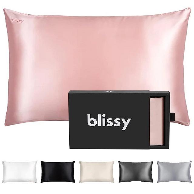 Blissy Silk Pillowcase - 100% Pure Mulberry Silk - 22 Momme 6A High-Grade Fibers - Satin Pillow Cover for Hair & Skin - Regular, Queen & King with Hidden Zipper