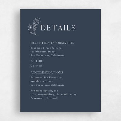 Navy Blue Wedding Enclosure - Creston