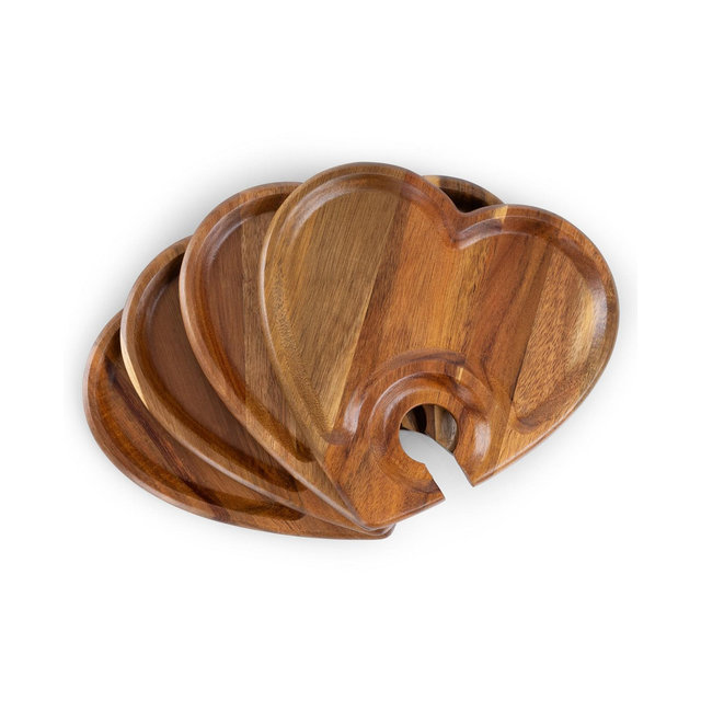 Toscana Heart Shaped Wine Appetizer Plates, Set of 4