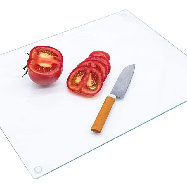 Glass Cutting Board,16 X 12-inch, Tempered Glass, Shatterproof, Clear glass 40cmX30cm Exact Size 15.75"X11.81"