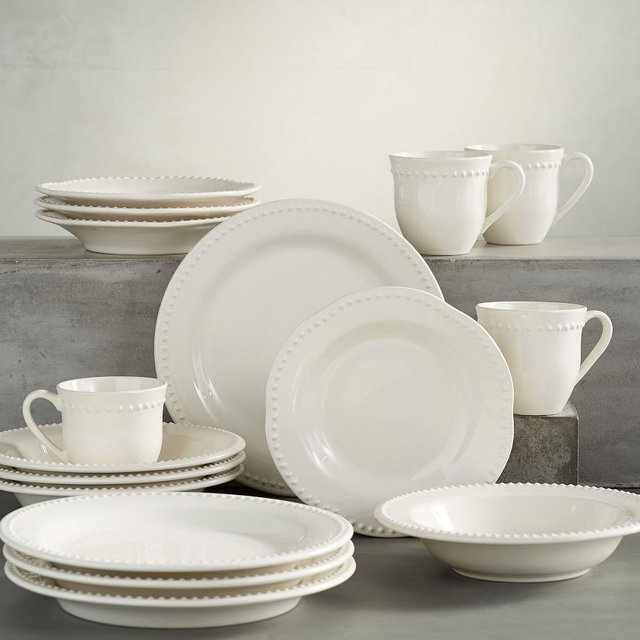 Emma 16-Piece Soup Bowl Set - White