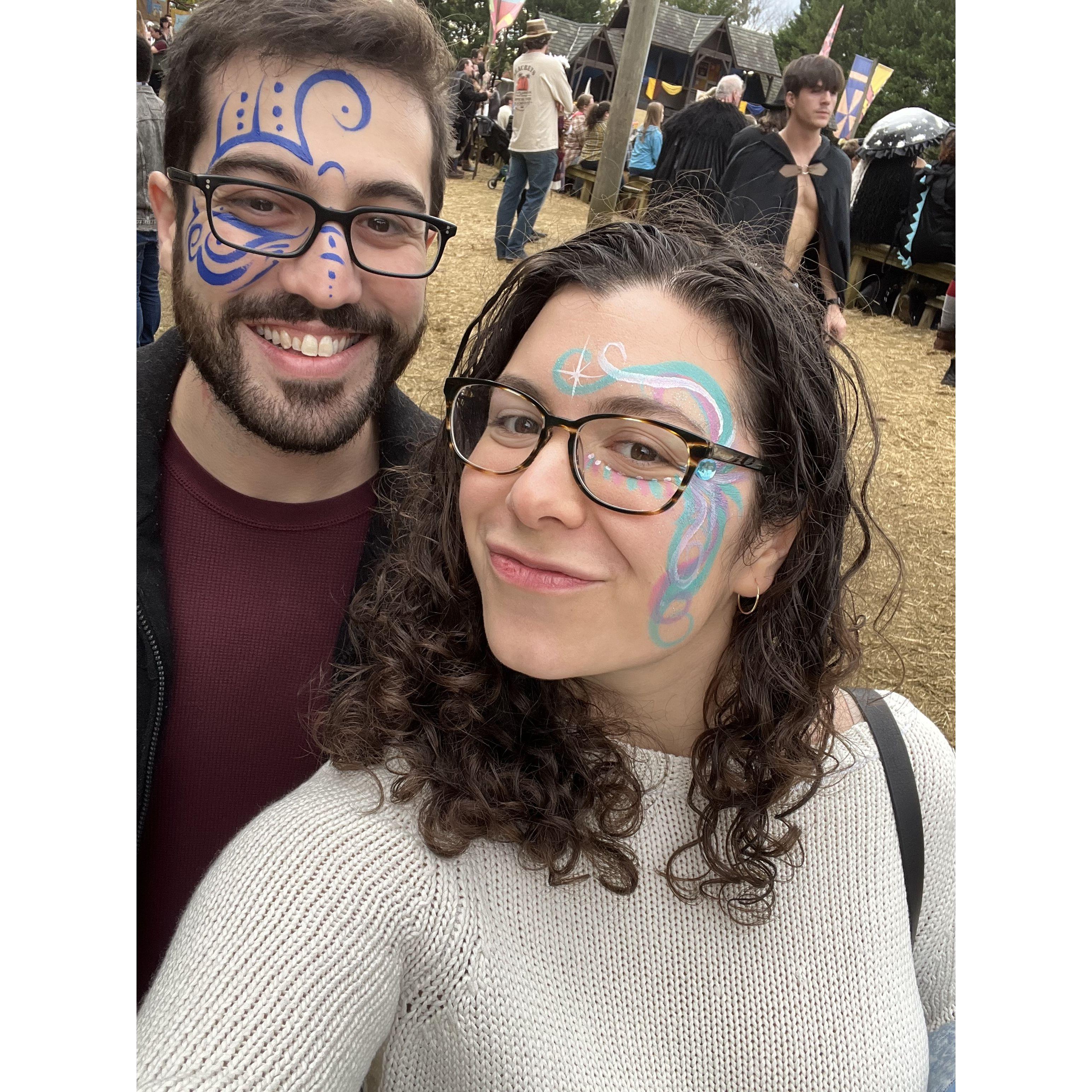 Annual face painting at the Renaissance Faire