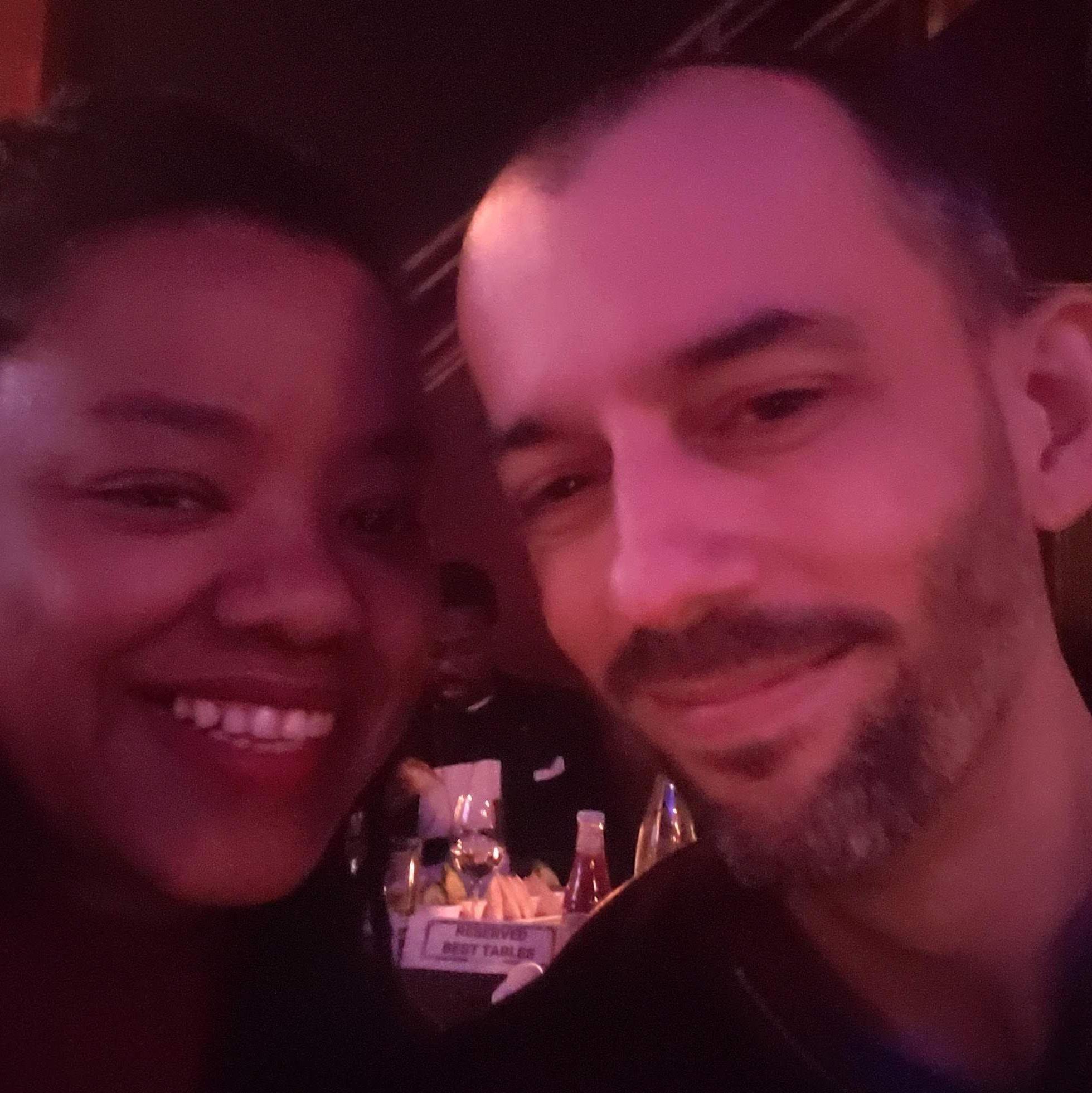 Blurry at a music venue.