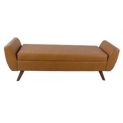 Modern Storage Bench with Wood Legs - HomePop