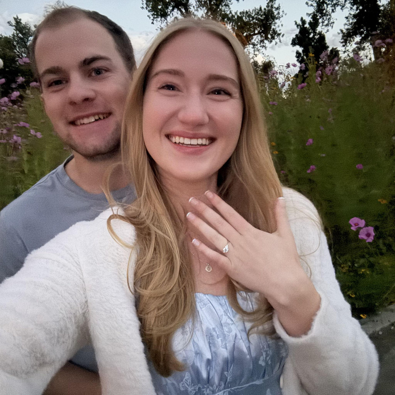 Our blurry selfie right after the proposal