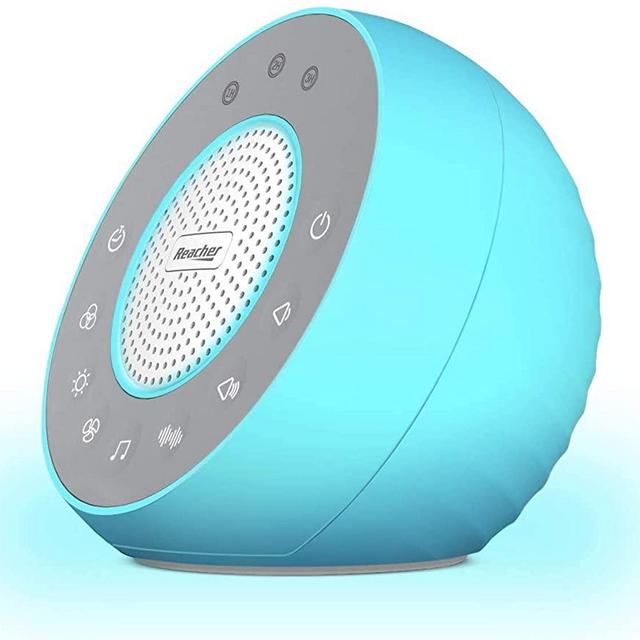 REACHER R2 White Noise Machine and Night Light with 31 Soothing Sounds, 0-100 Dimmable Color Changing Light, Sleep Timer for Sleeping, Feeding, for Baby, Kids, Adult,Bedside Table