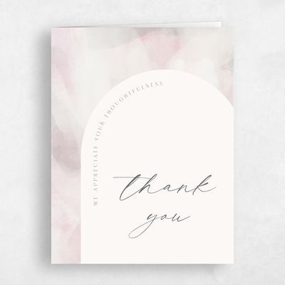 Beige Wedding Thank You - Coleridge Portrait