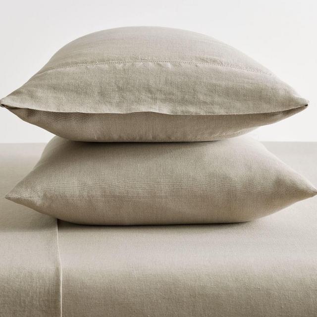 Dark Flax Belgian Flax Linen Pillowcases, Standard, Set of 2