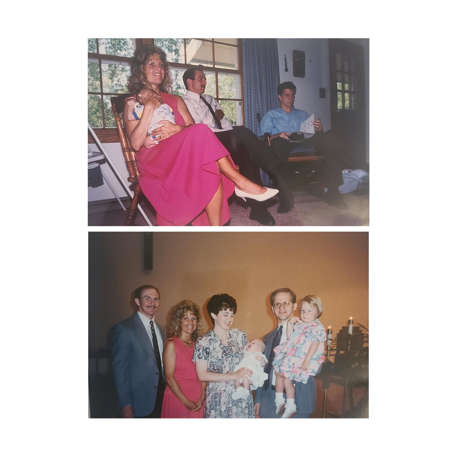 BONUS: as babies, on Deanna's baptism day. Brad is the baby on top, Deanna is the baby on bottom. :)