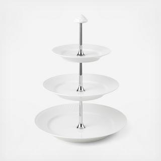 White Fluted 3-Layers Etagere