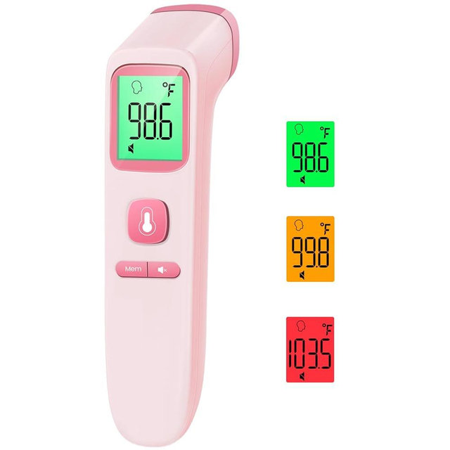 Non-Contact Thermometer for Kids and Adults, Digital Health Care Thermometer with 3-Color-Coded Screen, 1 Second Result, Accurate & Easy to use