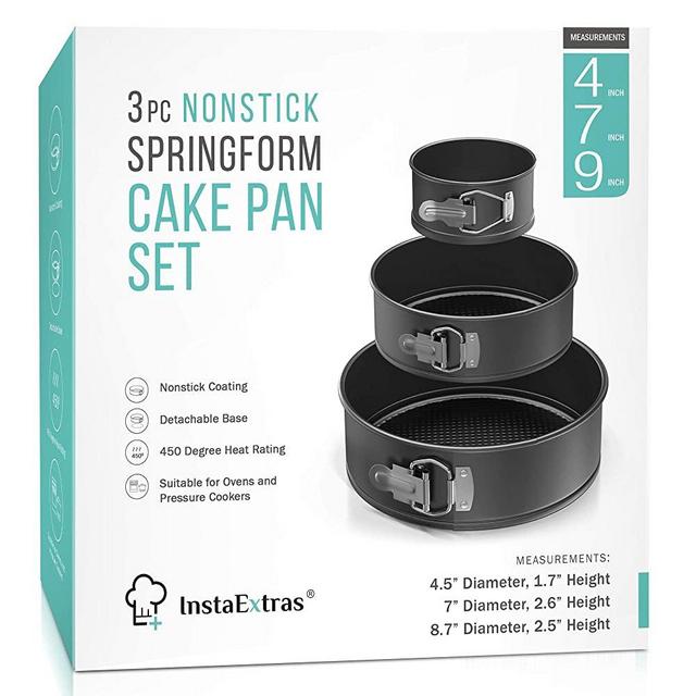 Springform Cake Pan Set Of 3 (4 7 9 Inch) - Round Nonstick Baking Pans Spring Form For Cheesecake, Tier Wedding Cakes, And More - Removable Bottom, Leakproof Bakeware Sets With Small, Medium, Large