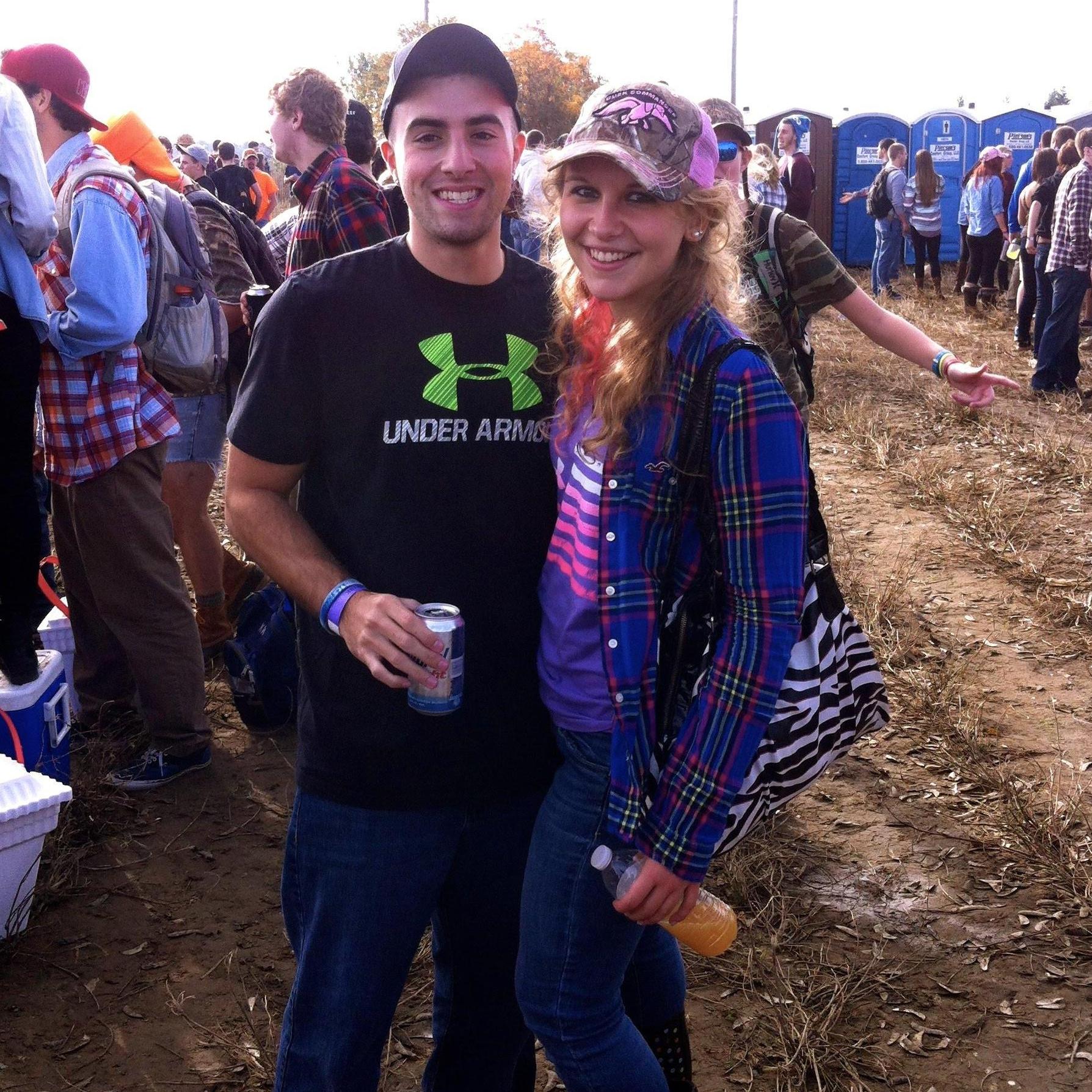 This picture was taken at the sorely missed "Punkin Chunkin" event in Delaware (a true holiday for Salisbury U students), before we were *officially* dating.