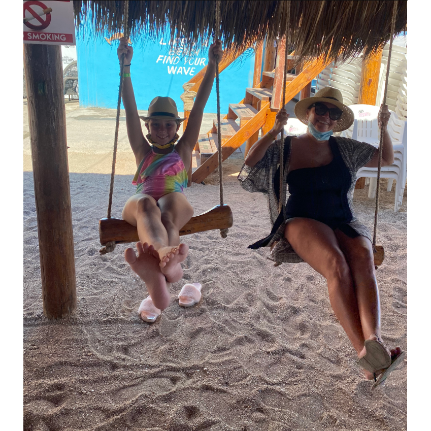 Lil and I swingin at Manny's Rocky Pointe
