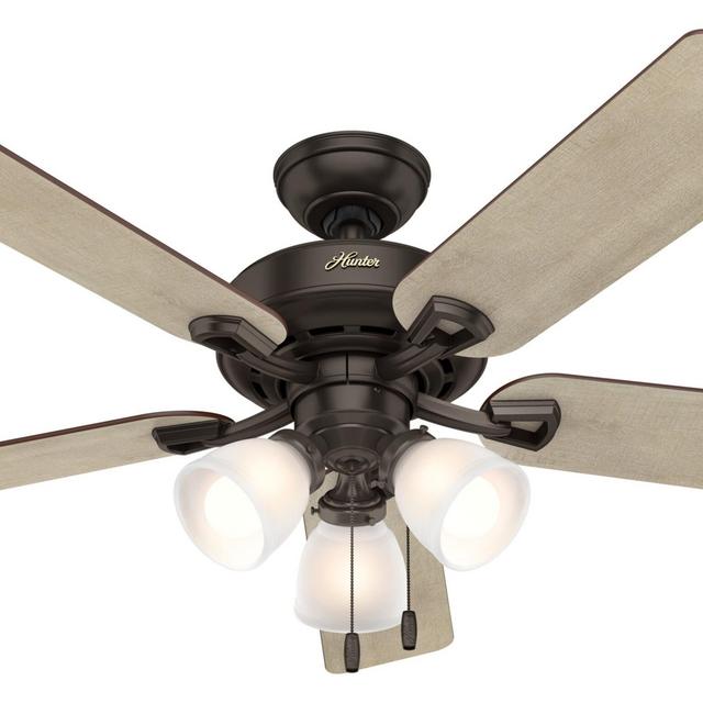 Hunter Kenney 52-in Premier Bronze LED Indoor Ceiling Fan with Light (5-Blade)