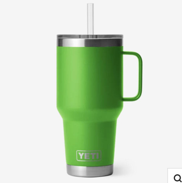 YETI Rambler 42 oz Tumbler with Handle and Straw Lid, Canopy Green