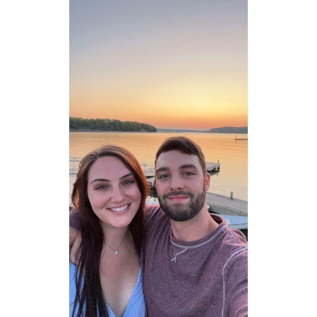 Us the night before the proposal in Bar Harbor, ME
