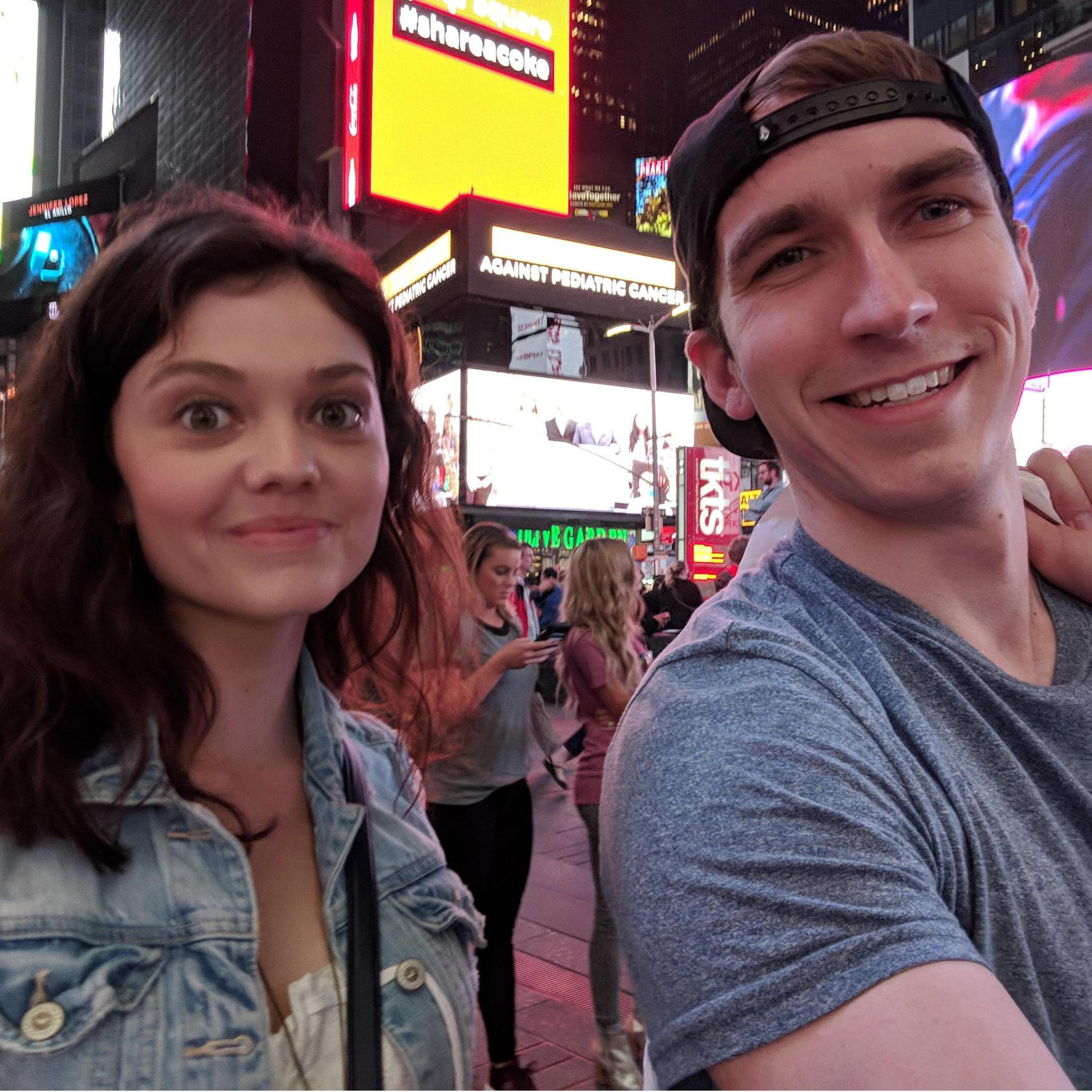 A jolly stroll through Times Square.