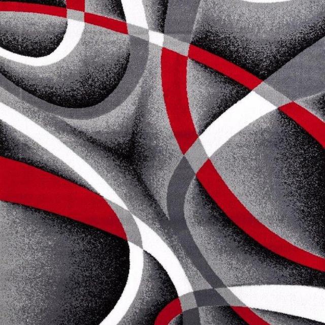 Runner 2'2" X 7'6" Cherine Gray/Red/White Area Rug