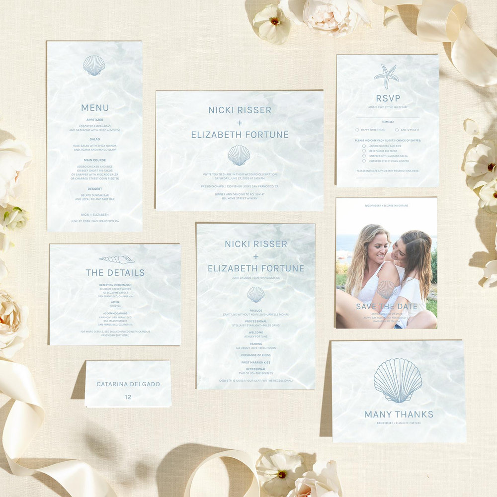 Waterview Landscape | White | Zola Wedding Invitations