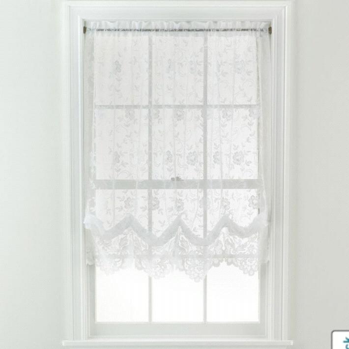 JCPenney Home™ Shari Lace Rod-Pocket Balloon Shade WHITE