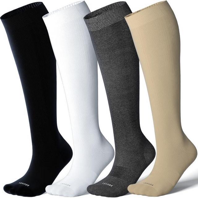 LEVSOX Viscose for Bamboo Compression Socks for Women&Men 20-30 mmHg Knee High Cute Support Socks for Nurses Pregnacy Travel