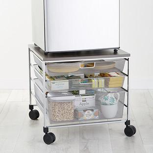 Platinum Elfa Mesh Compact Fridge Cart