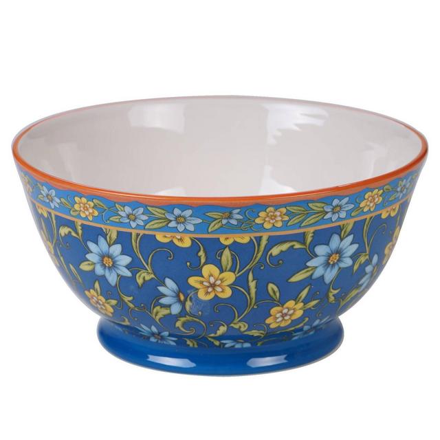 112oz Earthenware Torino Serving Bowl Blue - Certified International