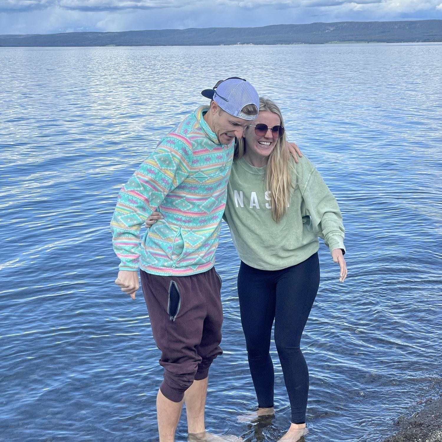 June 16, 2023 - In Yellowstone National Park on our road trip moving from Nashville to Seattle. Even though it was June, the water was basically frozen.