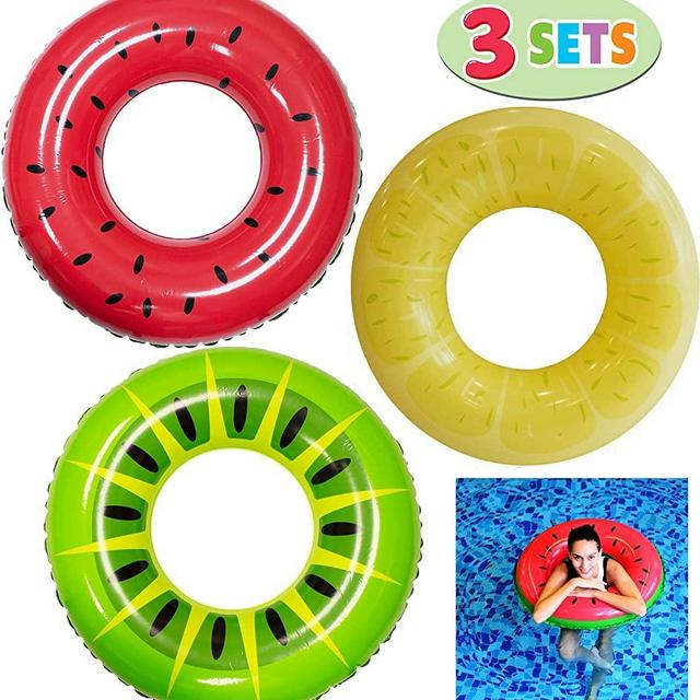 JOYIN Inflatable Pool Floats 32.5" (3 Pack), Fruit Pool Tubes, Pool Toys for Swimming Pool Party Decorations