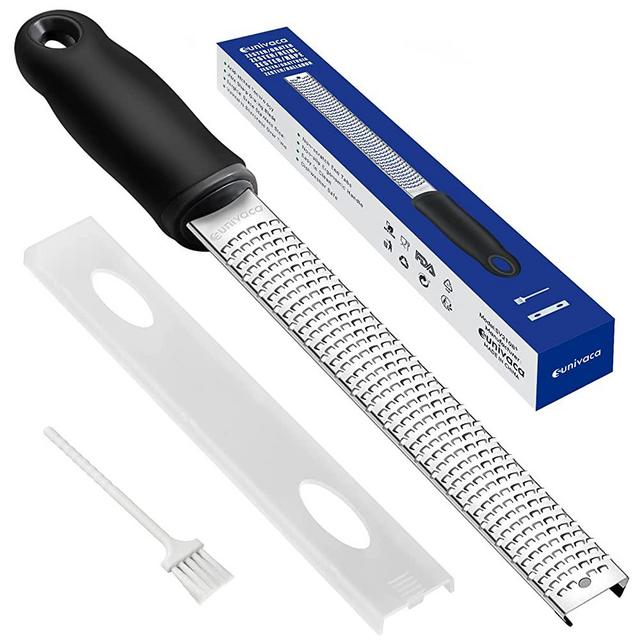 Sunivaca Zester, Lemon zester tool, Citrus Zester Grater with Handle, parmesan cheese grater, Sharp Fine Premium Stainless Steel Blade Heavy Duty, Dishwasher Safe