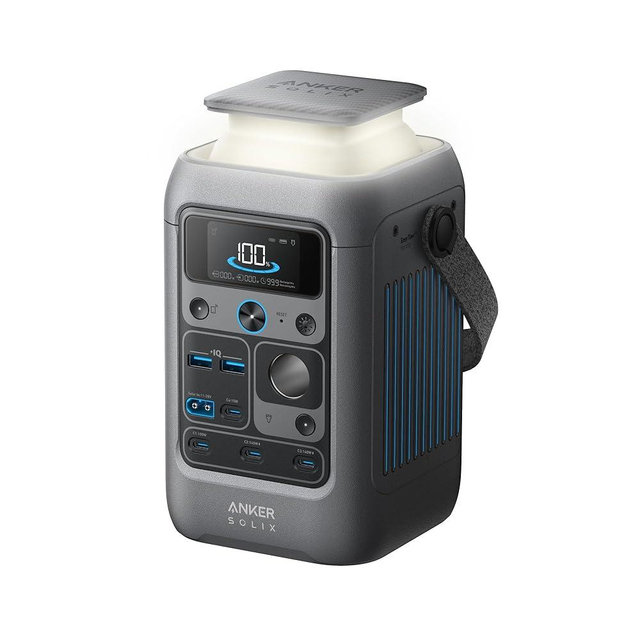 Anker SOLIX C300 DC Power Bank Station, Outdoor 288Wh (90,000mAh), Portable Power Station for Multiple Devices, LiFePO4 Battery, 300W Solar Generator, For Camping, Traveling, and Emergencies