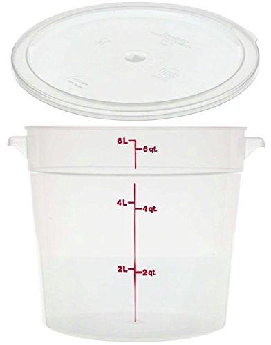 Cambro RFS6PP190 6 Qt Round Container Wirh RFSC6PP190 Translucent Lid