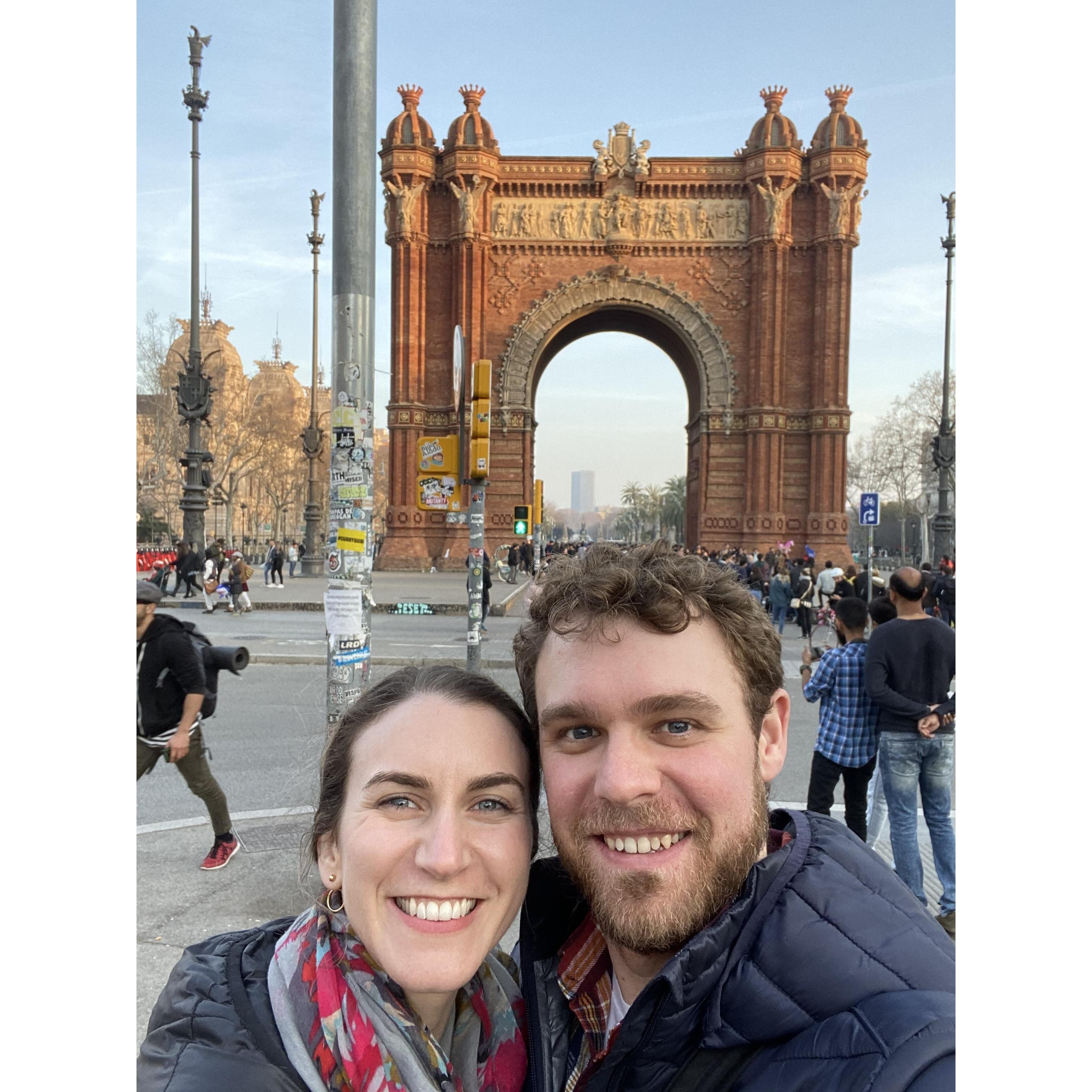 First trip abroad together in Barcelona, Spain