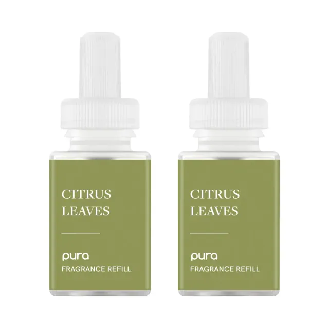 Pura Citrus Leaves 2pk Smart Vial Fragrance Refills: Safe, Ethically Sourced, Odor-Reducing