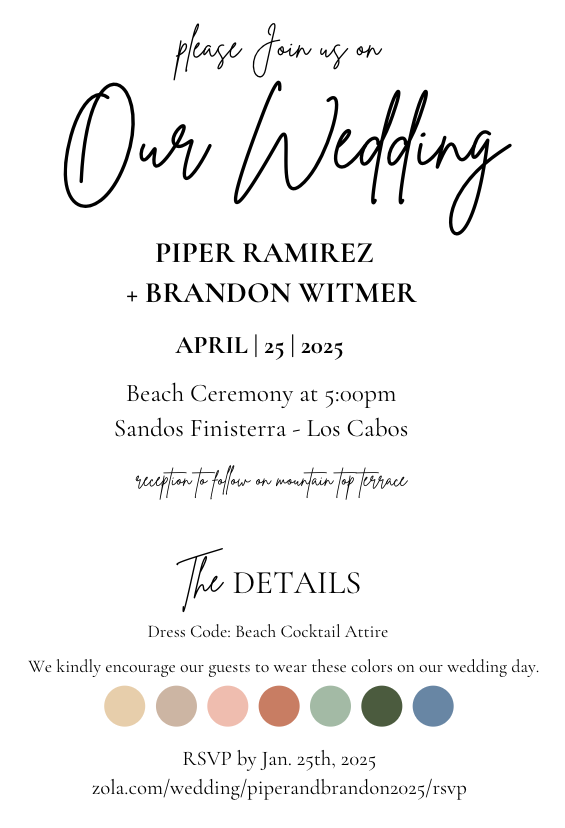 The Wedding Website of Piper Ramirez and Brandon Witmer