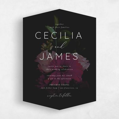 Black Diamond Wedding Invitation - Kylan Portrait