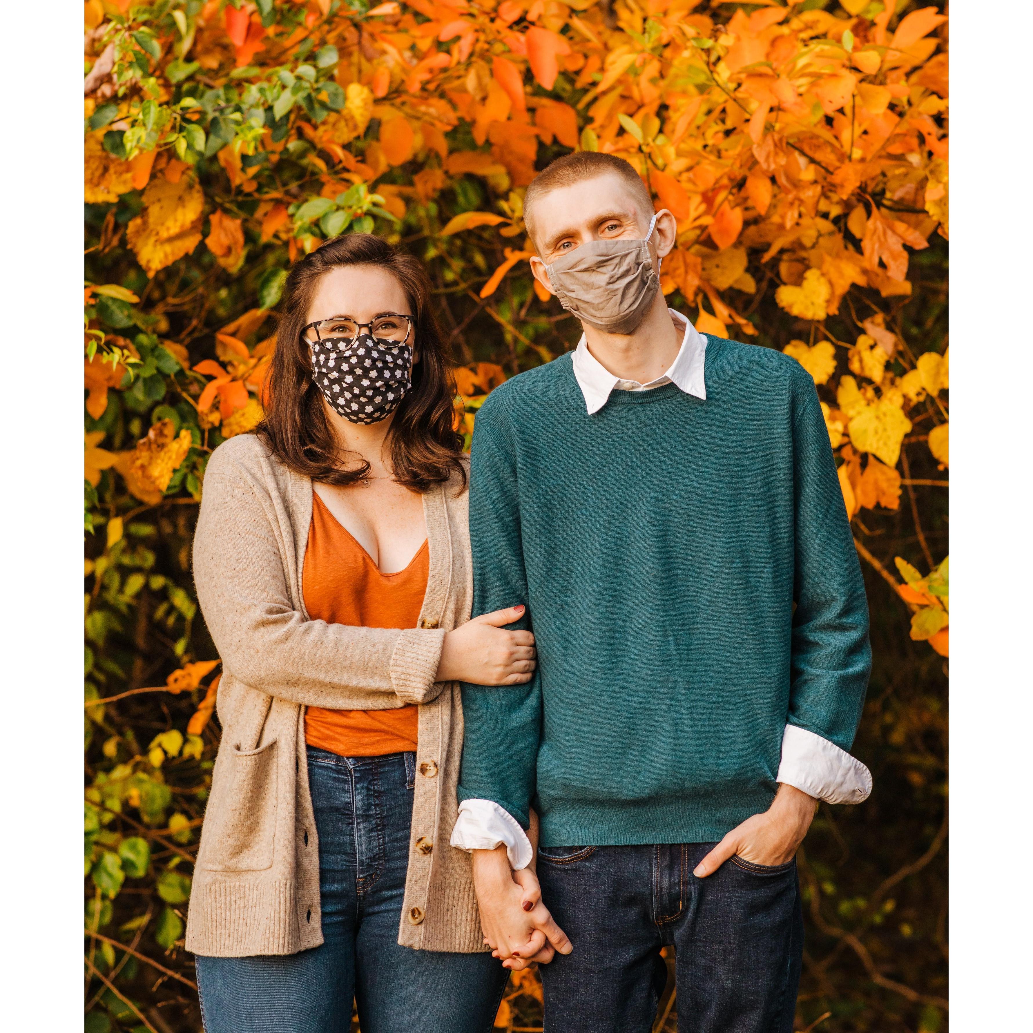Can't get engaged in 2020 and NOT take a mask picture. Photo Credit: Allie Dearie