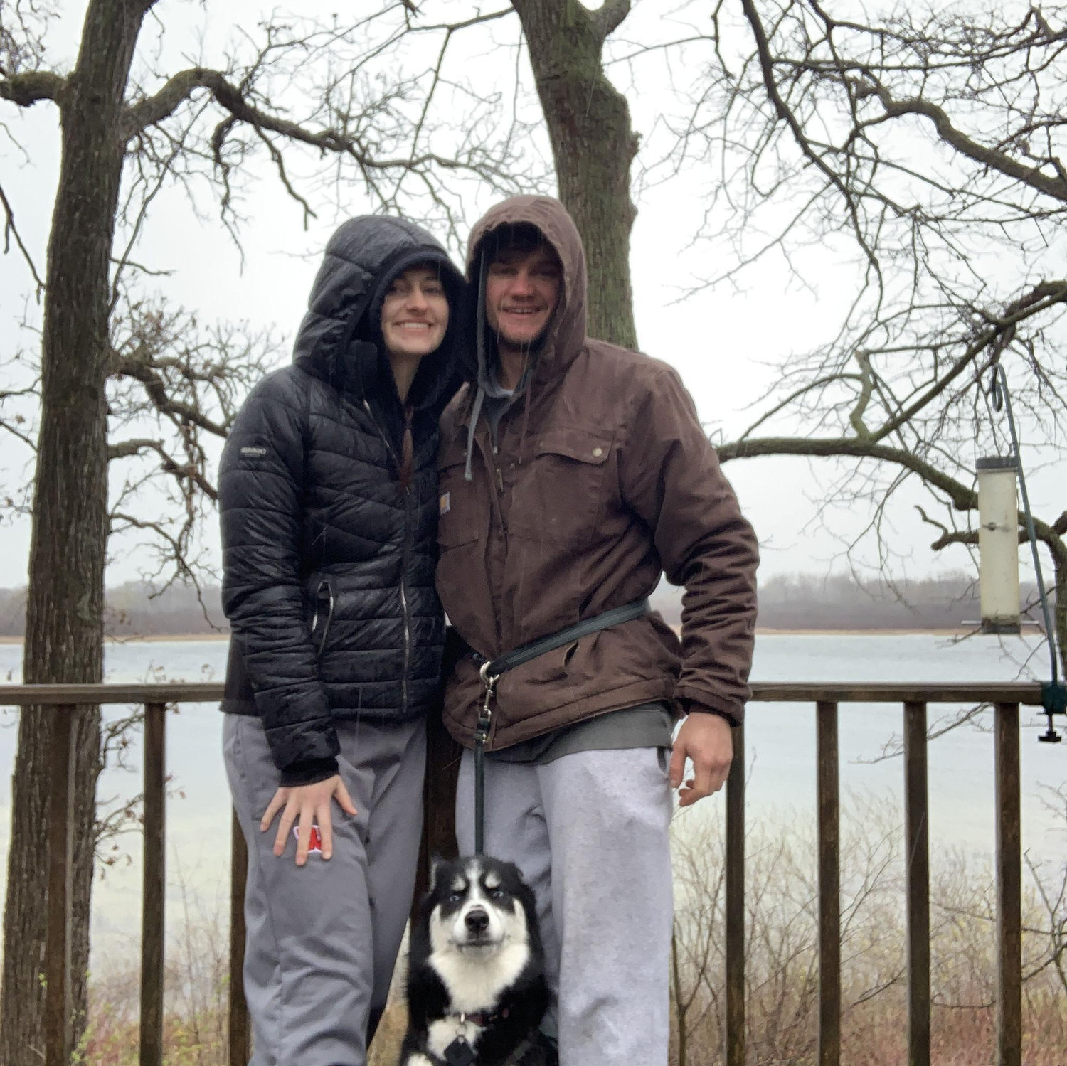 We will camp in almost any weather. This time in April it was raining almost non stop! Stella wasn't a fan of taking this picture.