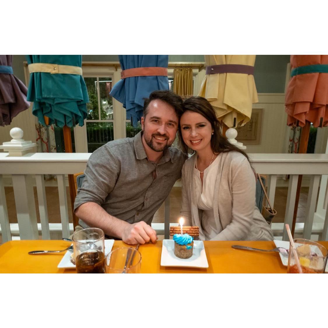Dinner at Cape May! We'd been engaged for about an hour and a half at this point! Still going strong!