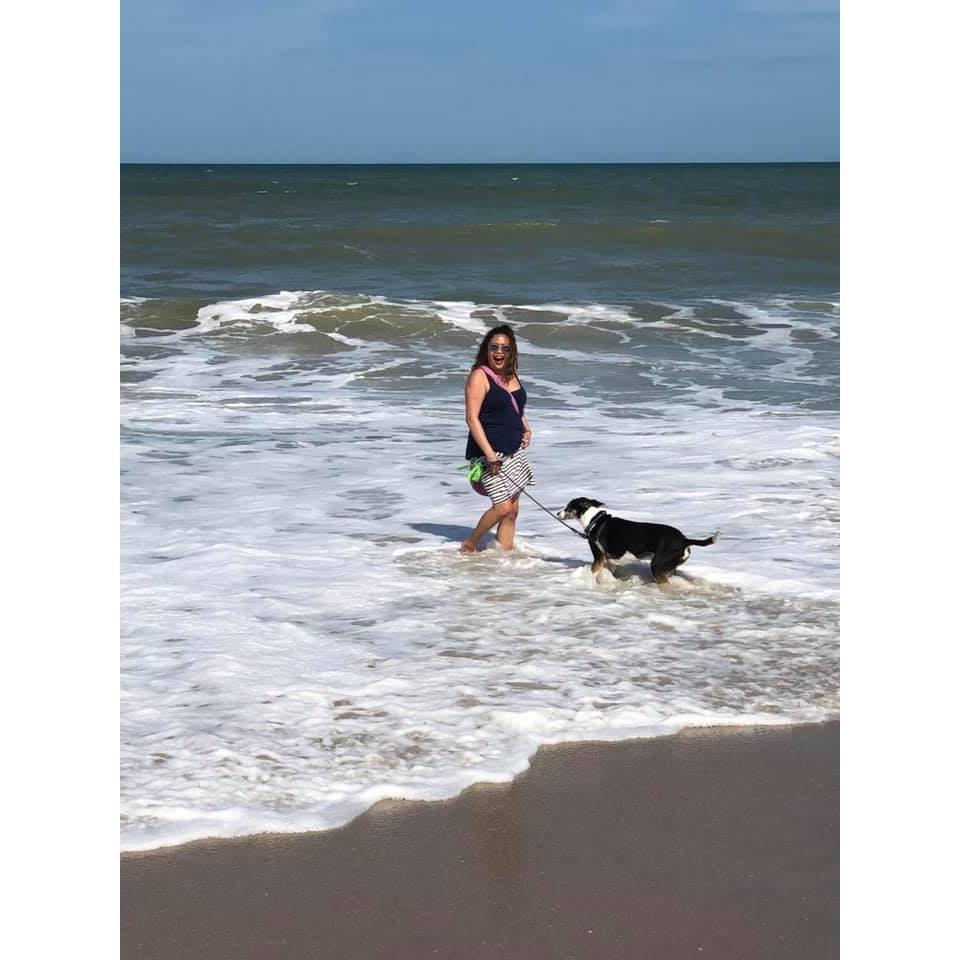 Mister sees the ocean for the first time in FL!