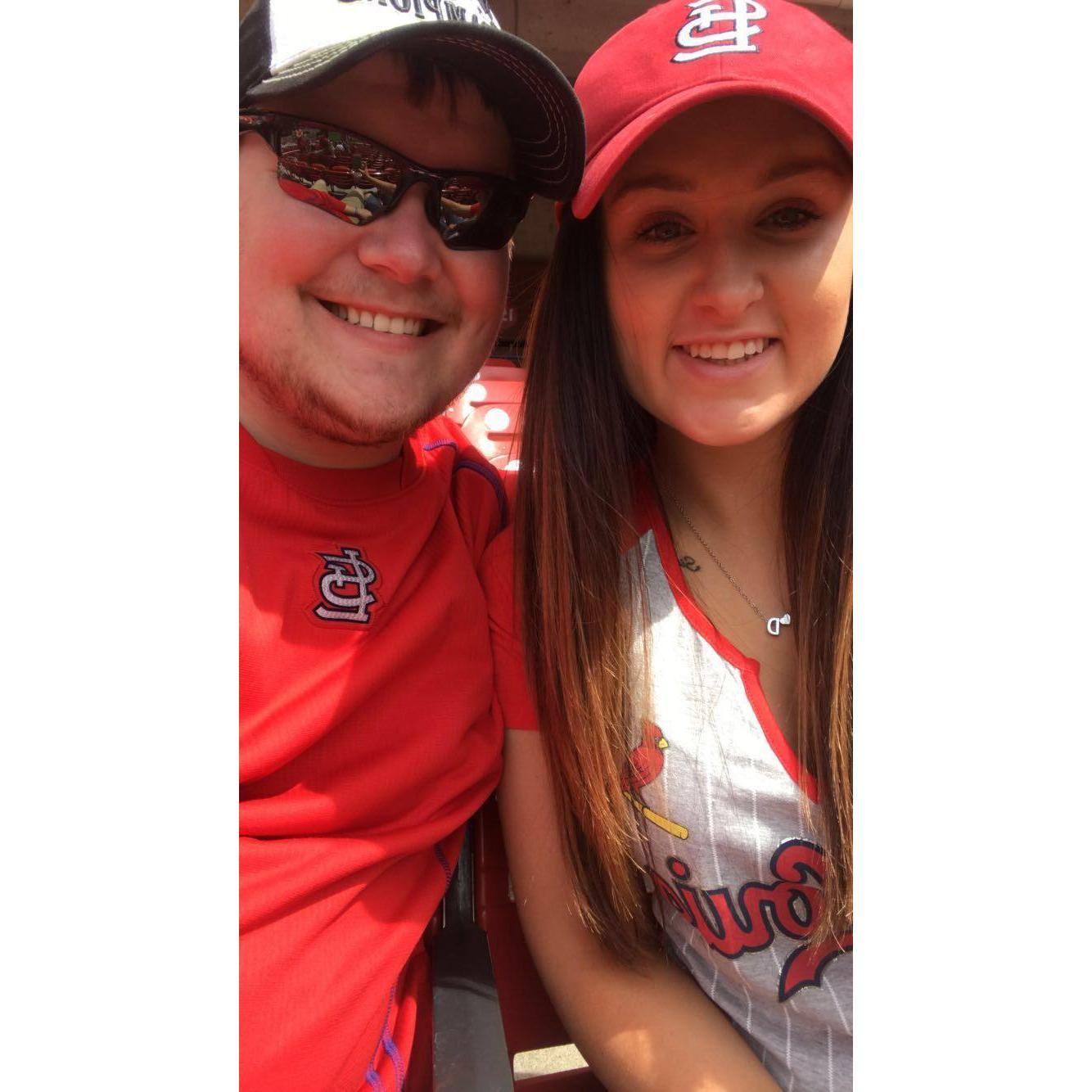 Our first Cardinals game together, beginning the tradition of a Cardinals game every anniversary. Hush all non Cards fans (=