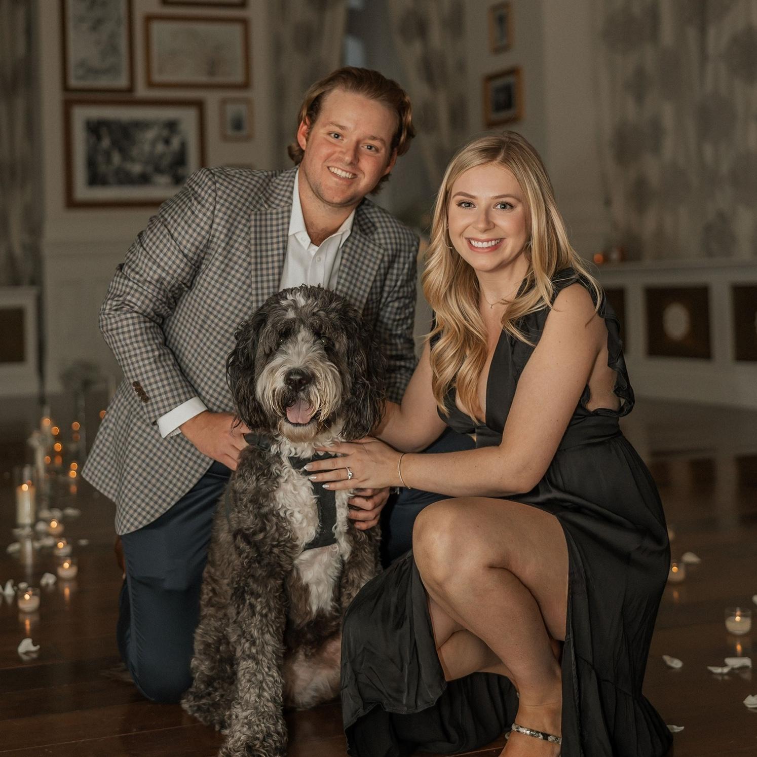 We couldn't forget Millie girl on our special day! Blaire was still a little bean at this point in my belly!