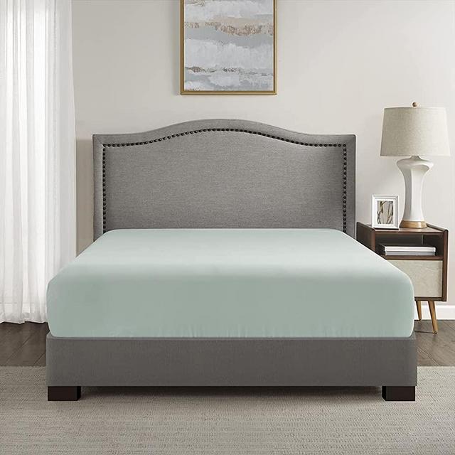 Comfort Spaces Coolmax Moisture Wicking Fitted Sheet ONLY Super Soft, Fade Resistant, 17" Deep Pocket, All Around Elastic - Warm Weather Cooling Sheets for Night Sweats, Queen, Aqua