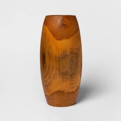 15&#34; x 7.7&#34; Decorative Wooden Vase Brown - Threshold&#8482;