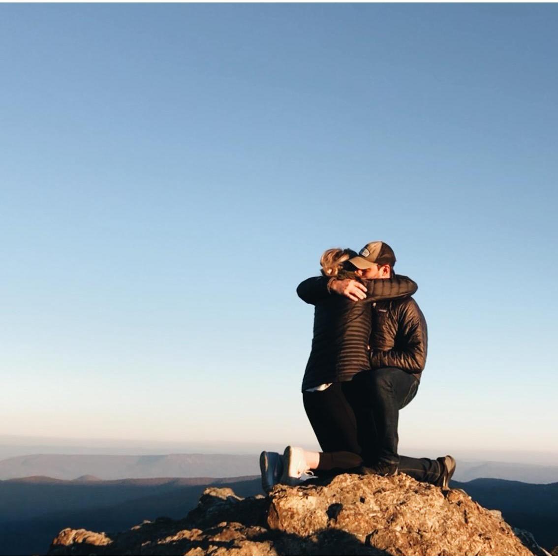 Josh proposed up on a beautiful peak in Shenandoah National Park in Virginia.