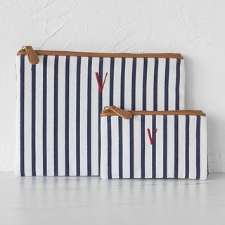 Personalized 2-Piece Striped Clutch Set