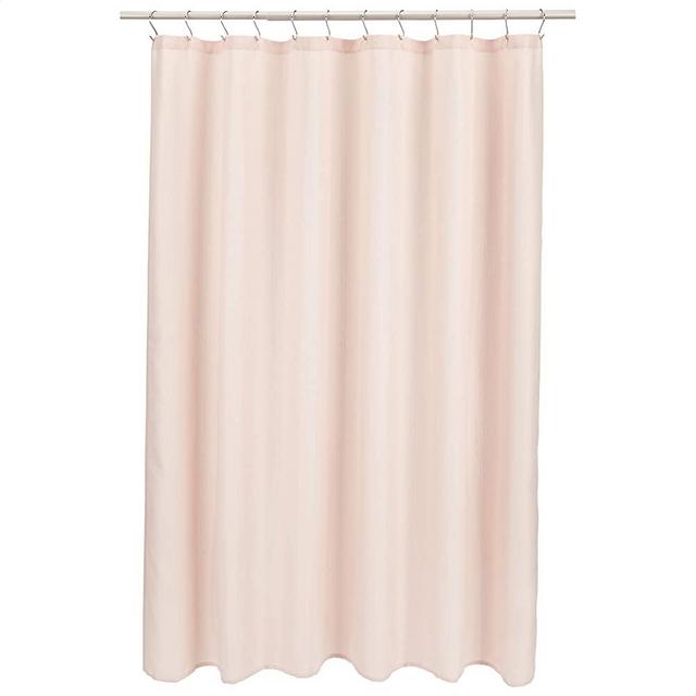 Amazon Basics Linen Style Bathroom Shower Curtain - Blush, 72 Inch