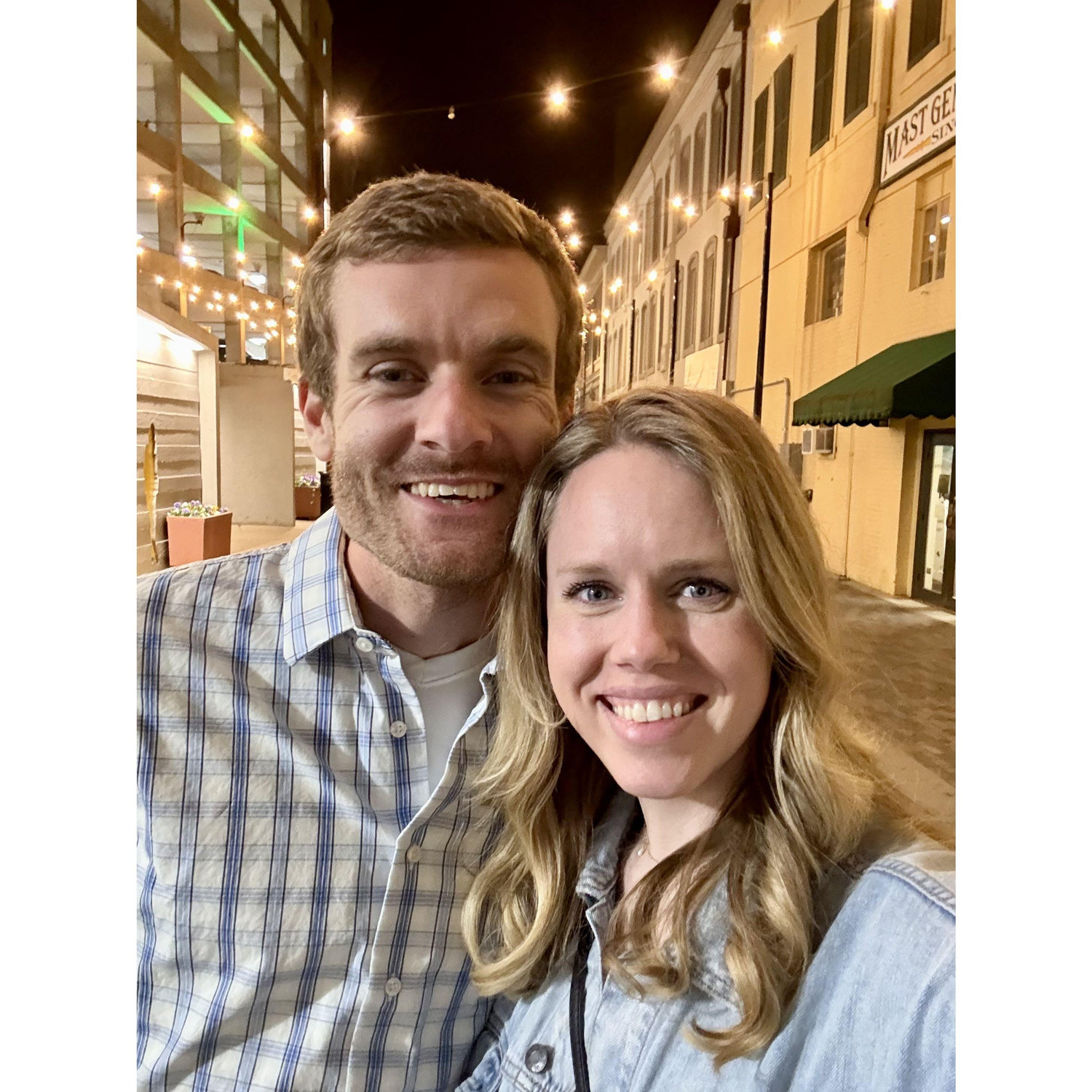 March 2025: first dinner date in downtown Greenville